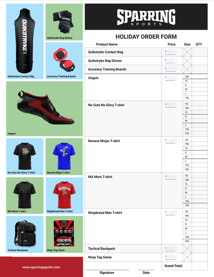 Holiday Pre-Order Form (Handout) - Sparring Sports